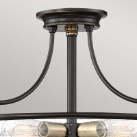 Quoizel Deckenleuchte Griffin E27 60W Stahl, klares Glas; pa