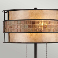 Quoizel Tischleuchte Laguna 2xE27 Metall, Glas, Mosaikfliese