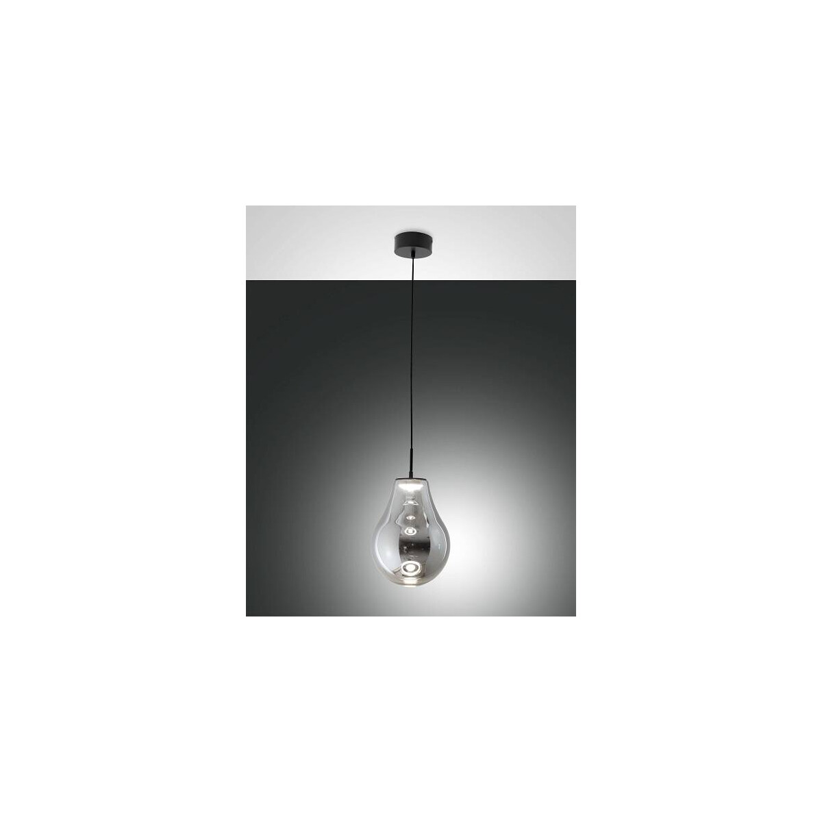 Fabas Luce 3772-40-126 Noa Pendelleuchten 14W Grau transparent