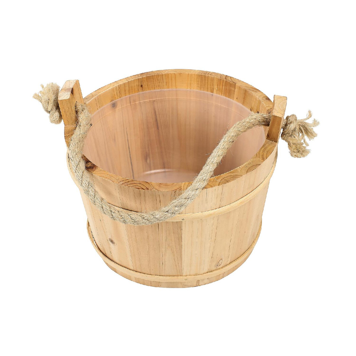 4009463135003 - Handgefertigter Saunaeimer aus Holz mit Kunststoffeinsatz