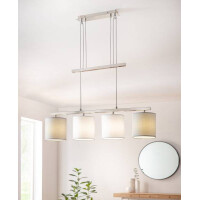 Näve 4er Pendelleuchte Tilde l: 86cm grau/weiß 4