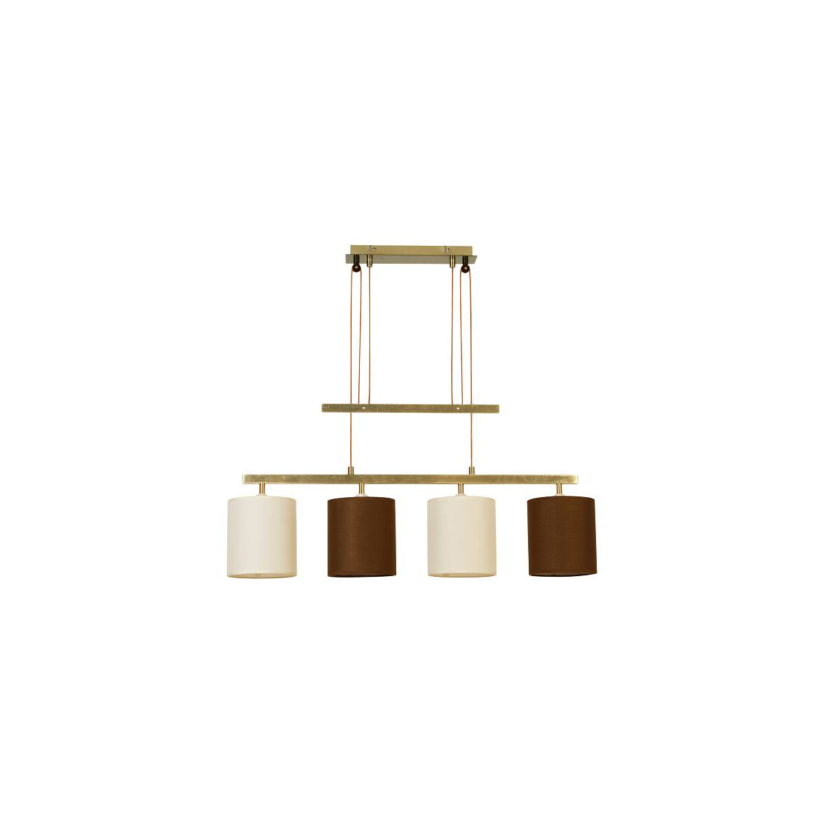 Näve 4er Pendelleuchte Tilde l: 86cm braun/beige