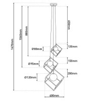 Näve Pendelleuchte Cadre 3flg. h: 147cm 6
