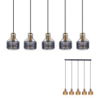 Näve 5er Pendelleuchte FORO schwarz/golden 8