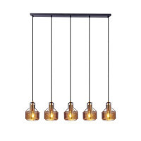 Näve 5er Pendelleuchte FORO schwarz/golden 5