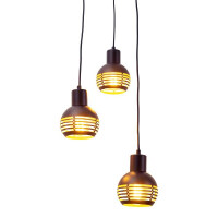 Näve 3er Pendelleuchte schwarz/golden Casco 7