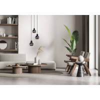 Näve 3er Pendelleuchte schwarz/golden Casco 2
