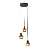 Näve 3er Pendelleuchte schwarz/golden Casco 3