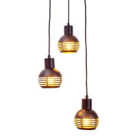 Näve 3er Pendelleuchte schwarz/golden Casco 5