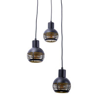 Näve 3er Pendelleuchte schwarz/golden Casco 6