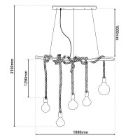 Näve Pendelleuchte Rope 5flg. 8