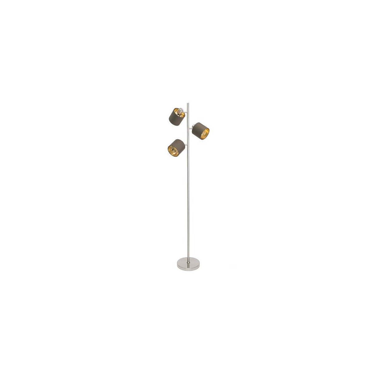 Stehleuchte Maron, dreiflammig, Textil, braun/gold