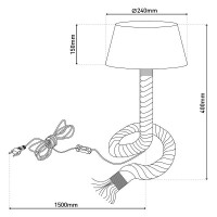 Näve Tischleuchte mit Textilschirm ROPE 7