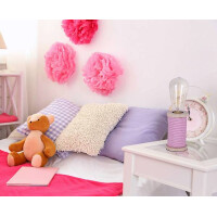 Näve Tischleuchte Max pink/weiß h: 12cm 2