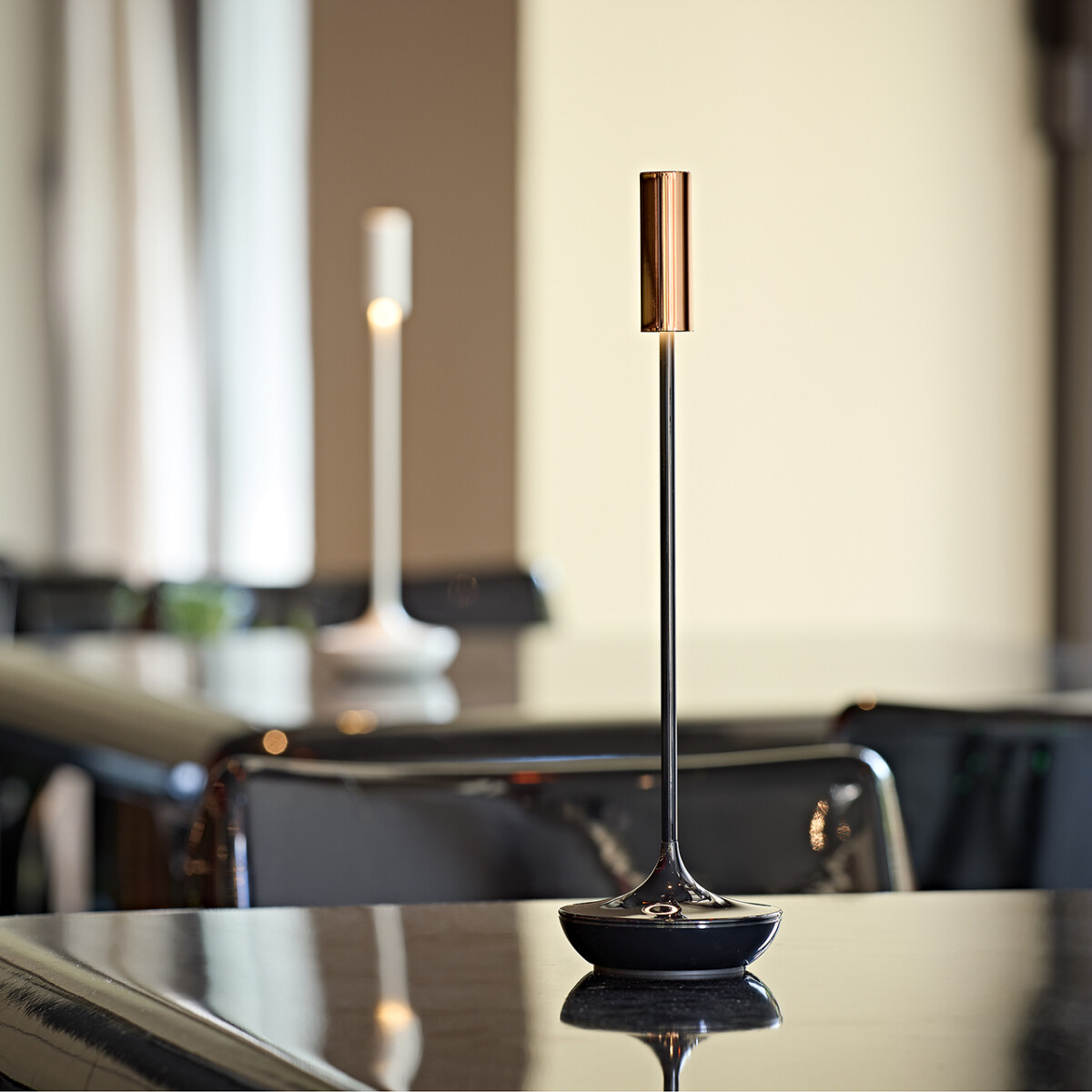 Sigor Akku Tischleuchte Nucandle 1,6W 2700K warmweiß IP54 schwarz/kupfer