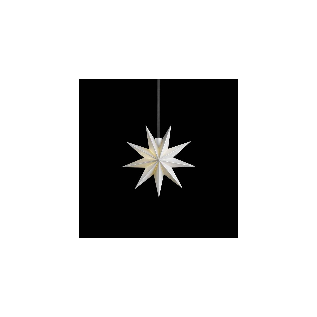 Fensterstern 9 Zacker weiss 15 cm Batt. innen