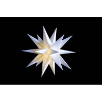 Mini-Sternenkette 18 Zacker weiss12 cm 9 Sterne Trafo innen 