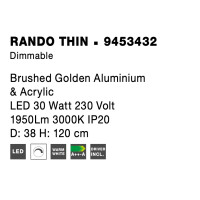 Nova Luce 9453432 Rando ThinGold B-Ware 6