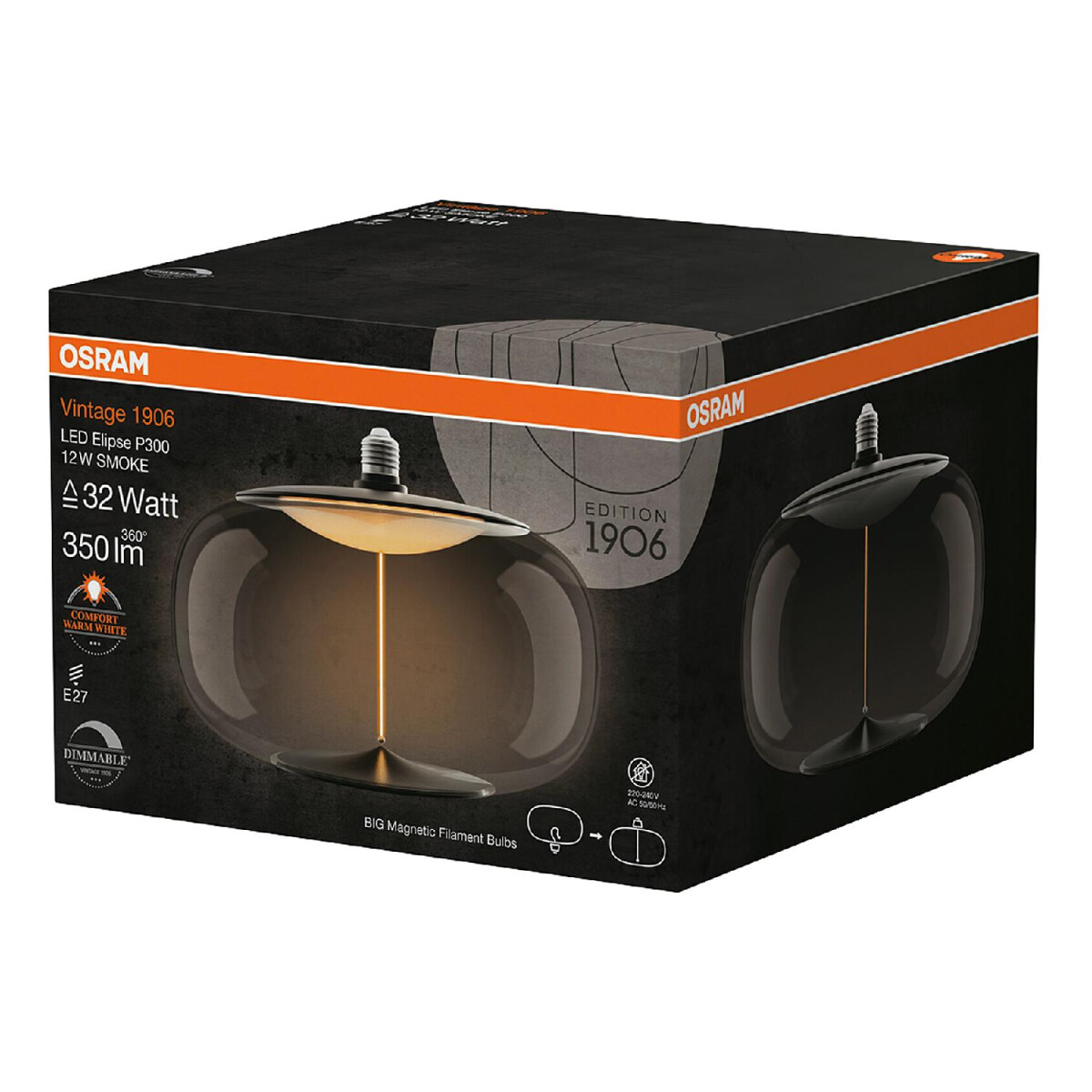 Osram 1906 E27 LED Big Elipse Smoke dimmbar