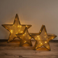 Näve 3er-Set LED-Deko-Weihnachtssterne braun 6