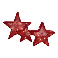 Näve 3er-Set LED-Deko-Weihnachtssterne rot 4