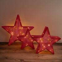 Näve 3er-Set LED-Deko-Weihnachtssterne rot 6