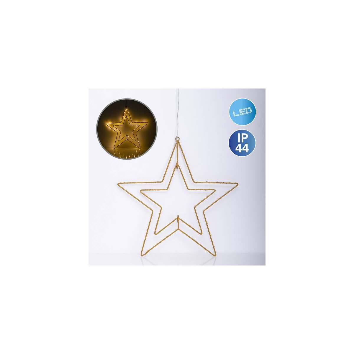 Näve LED-Outdoor-Weihnachtsleuchte Stern D: 40 cm golden