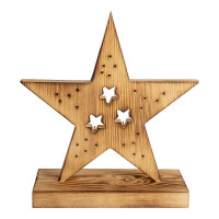 Näve LED-Holzstern h: 29cm 2