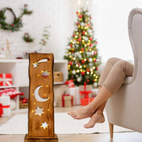 Näve LED-Holz-Dekoleuchte Mond/Sterne h: 60cm 4