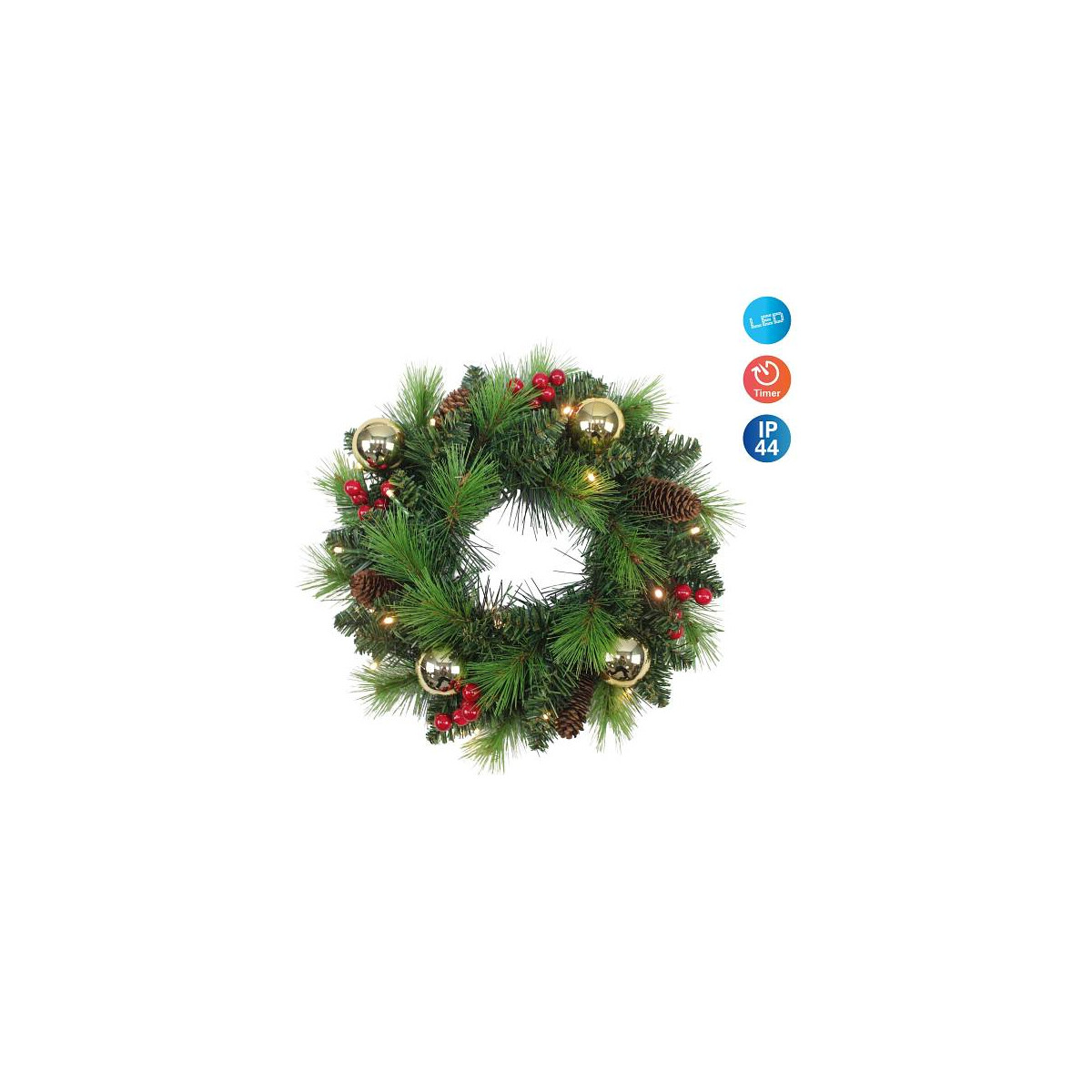Näve LED-Weihnachtskranz NOEL gold