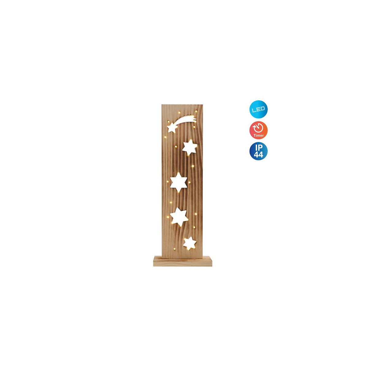 Näve LED-Holz-Dekoleuchte STERNE