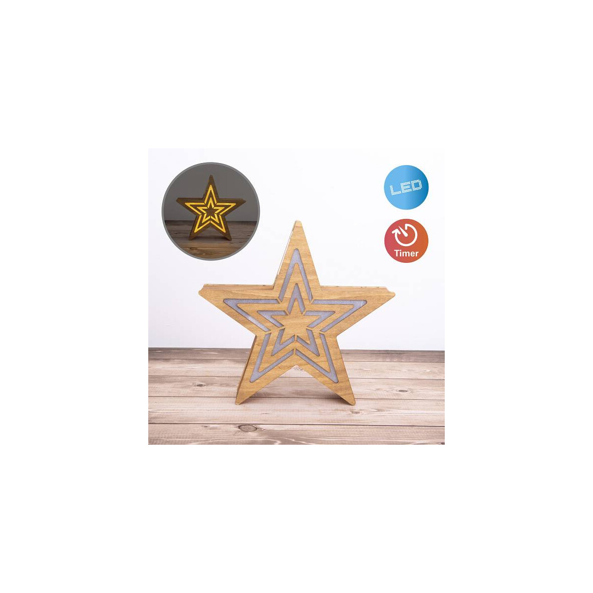 Näve LED-Weihnachtsdeko Stern H: 23 cm