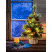 Näve LED-Weihnachtsbaum mit Beeren und Tannenzapfen - h