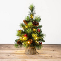 Näve LED-Weihnachtsbaum mit Beeren und Tannenzapfen - h