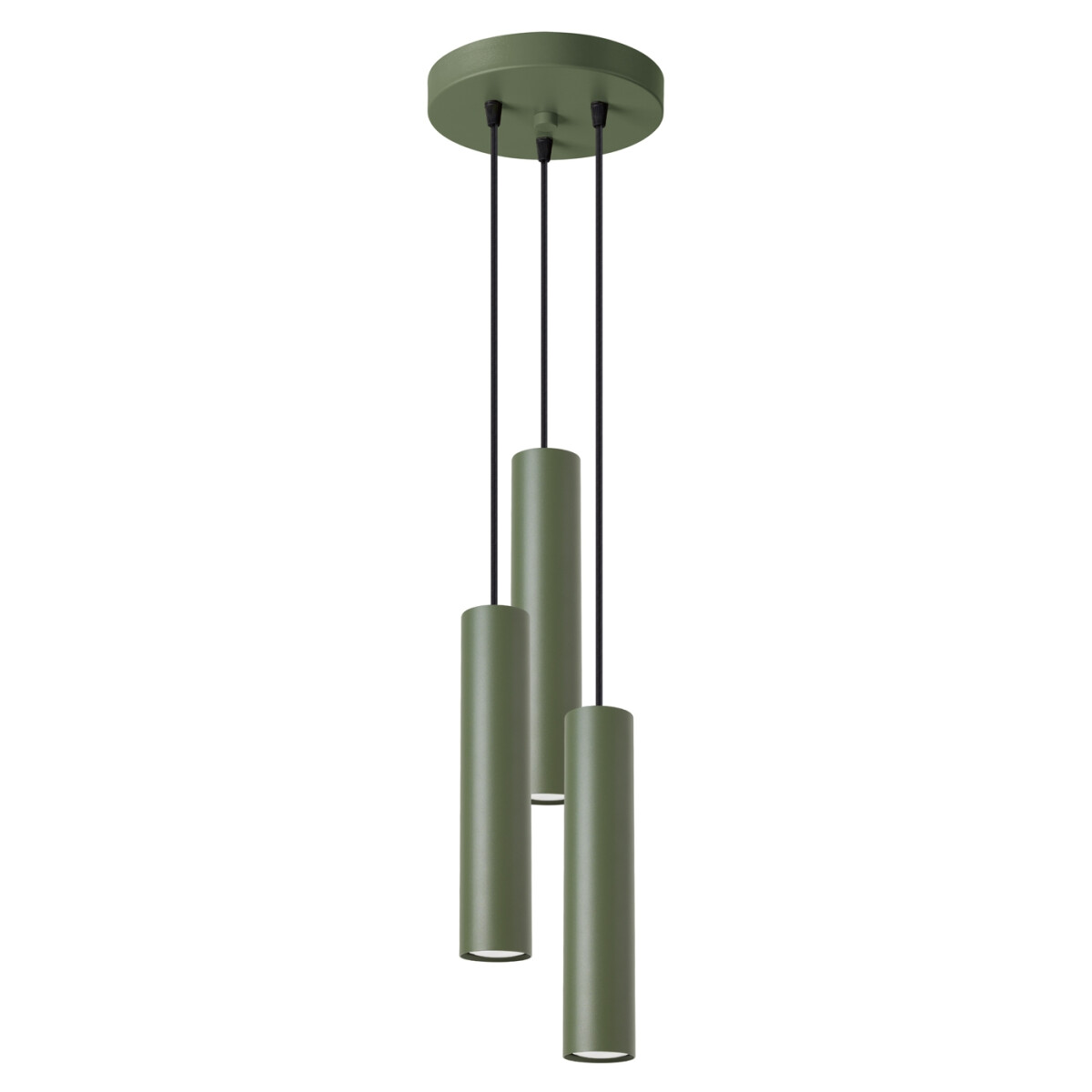 Pendelleuchte Lagos 3-flammig olivgrün rund Ø6cm GU10