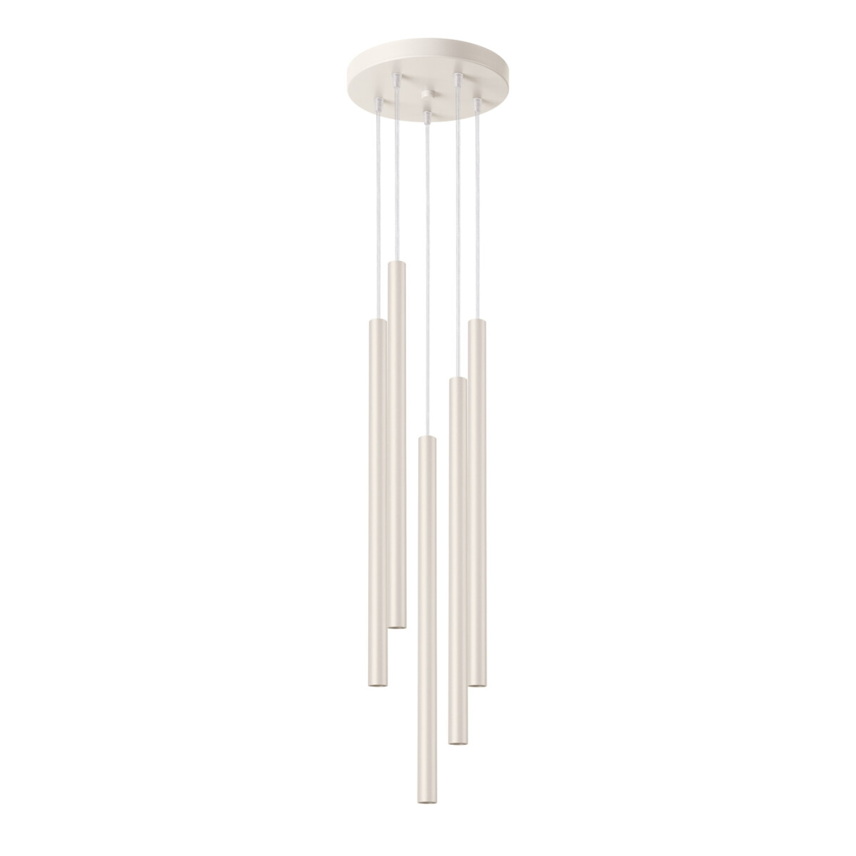 Pendelleuchte Pastelo 5-flammig beige rund Ø2,5cm G9