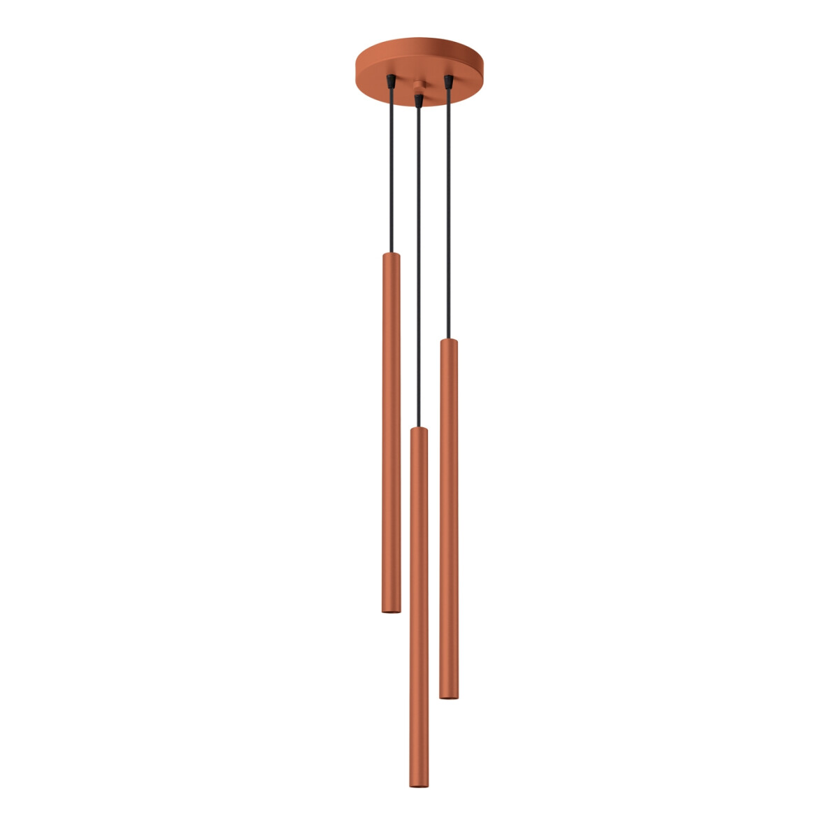 Pendelleuchte Pastelo 3-flammig rot rund Ø2,5cm G9