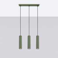 Sollux SL.1613 Pendelleuchte KARBON 3L olivgrün 2