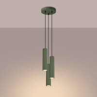 Sollux SL.1614 Pendelleuchte KARBON 3P olivgrün 3