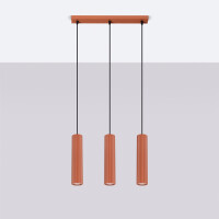 Sollux SL.1632 Pendelleuchte KARBON 3L roter Ocker 2