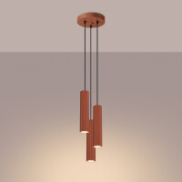 Sollux SL.1633 Pendelleuchte KARBON 3P roter Ocker 3