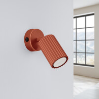 Sollux SL.1636 Wandleuchte KARBON roter Ockere mit Schalter 