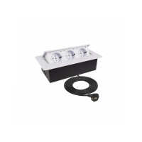 Einbausteckdose Kombibox 3x Steckdose weiss 1,5m Kabel 2