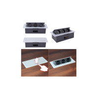 Einbausteckdose Kombibox 3x Steckdose schwarz 1,5m Kabel 3