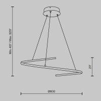 Maytoni Pendelleuchte Curve Aluminium Messing MOD242PL-L33BS