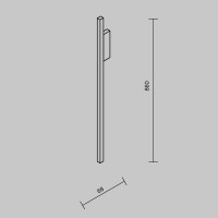 Maytoni Wandleuchte Halo Aluminium Messing MOD245WL-L24BSK m