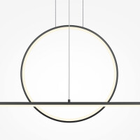 Maytoni Pendelleuchte Halo Aluminium Schwarz MOD247PL-L49BK 