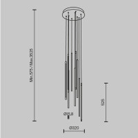 Maytoni Pendelleuchte Light stick Aluminium Messing MOD236PL