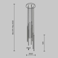 Maytoni Pendelleuchte Light stick Aluminium Schwarz MOD236PL