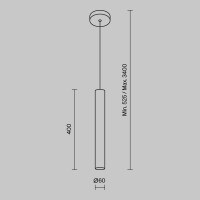 Maytoni Pendelleuchte Pro Focus Aluminium Messing MOD161PL-0